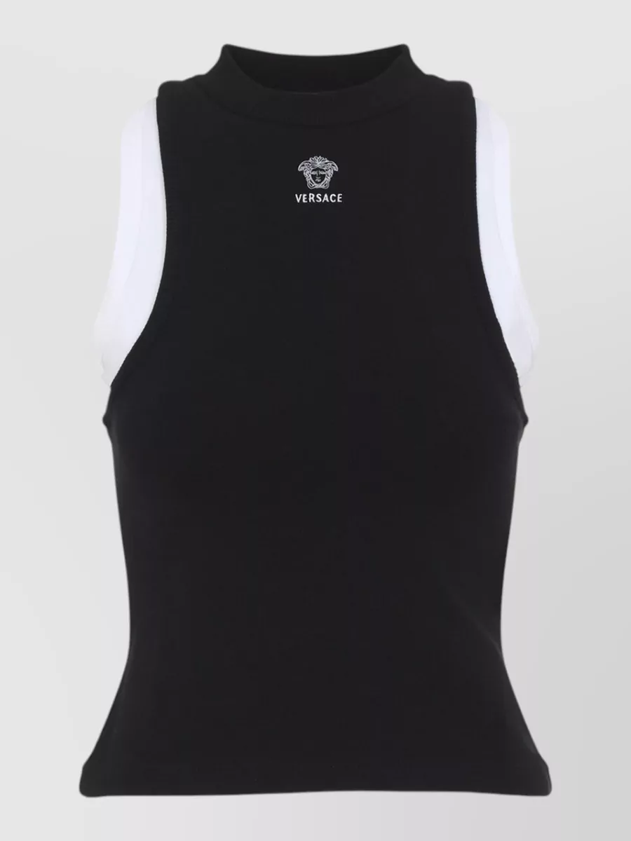 Versace Ribbed slim-fit racerback tank top