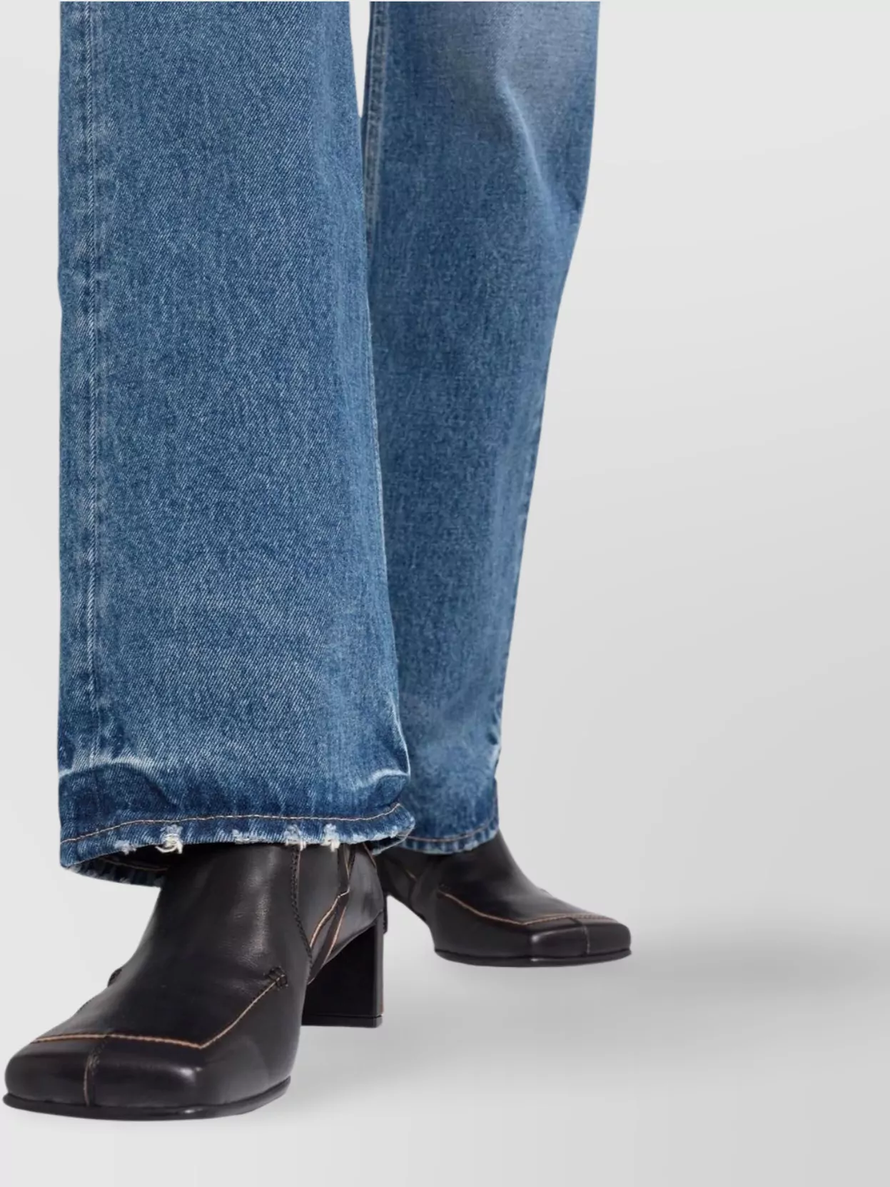 Acne Studios Distressed Bootcut Jeans With Five Pockets