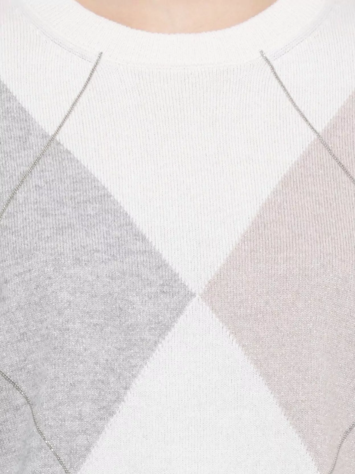 Peserico Sleeveless Argyle Knit Top Lurex