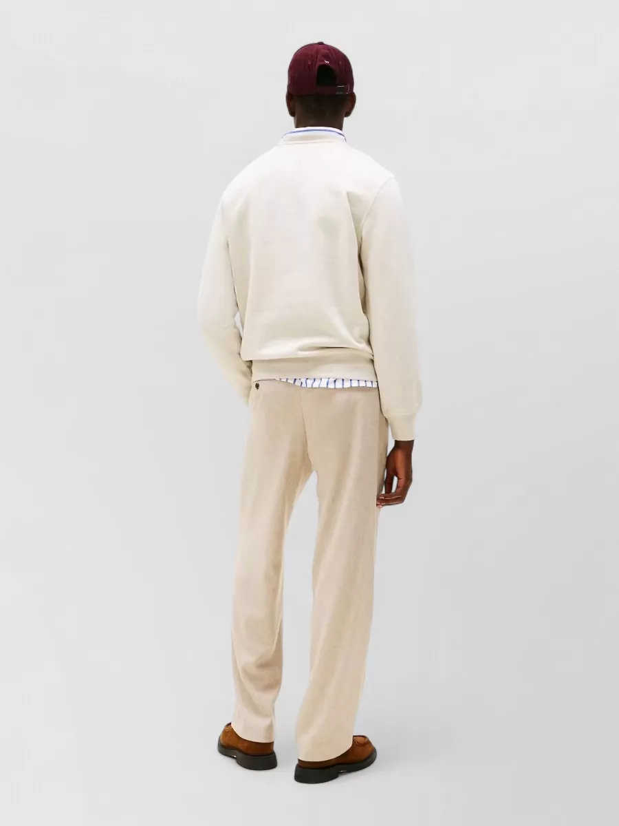 Tommy Hilfiger Long Sleeve Crew Neck Sweater With Ribbed Cuffs