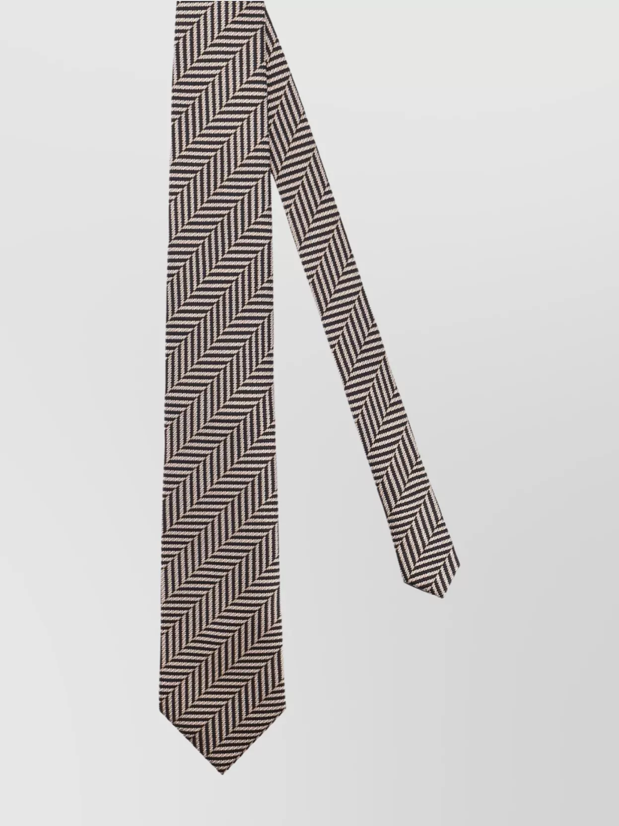 Tom Ford Tie With Herringbone Motif And Silk Loop