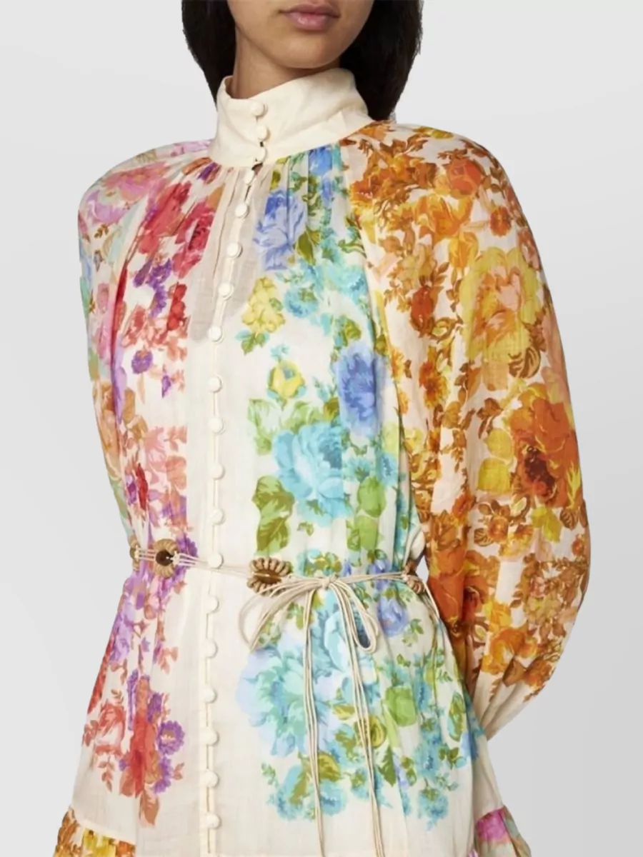 Zimmermann Raie Lantern Floral Minidress
