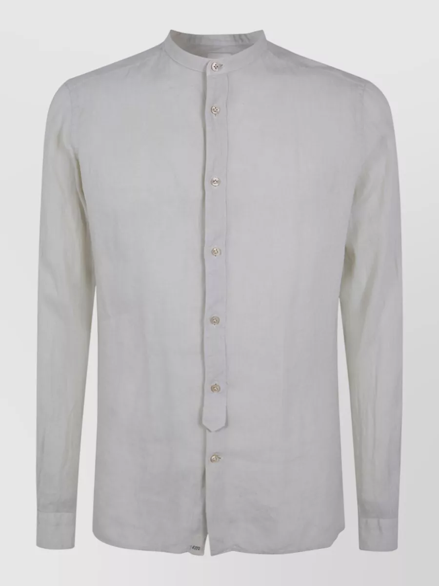 Tintoria Mattei linen mandarin collar shirt