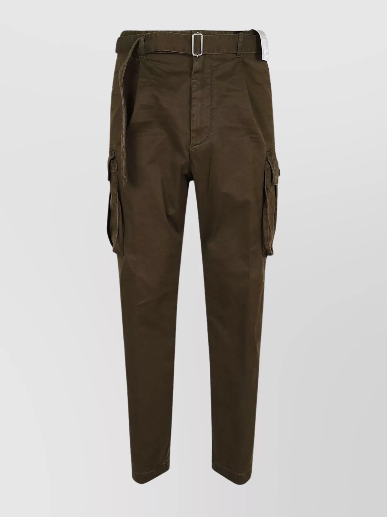 Dsquared2 Pleated Cotton Cargo Trousers In Brown