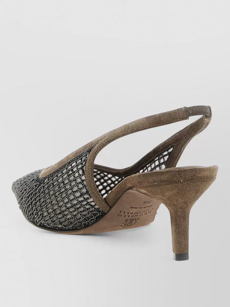 Brunello Cucinelli Leather Slingback Pumps