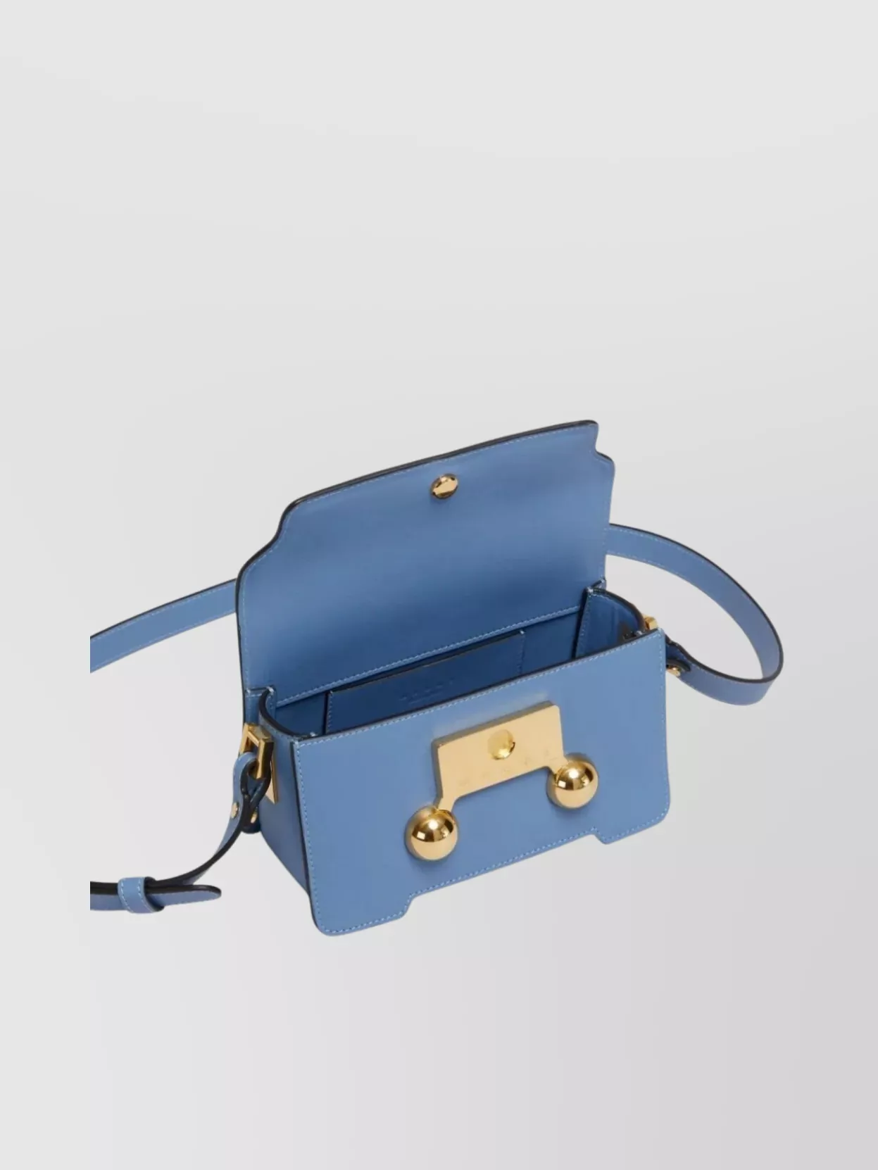 Marni Adjustable Calfskin Shoulder Bag With Studded Detail
