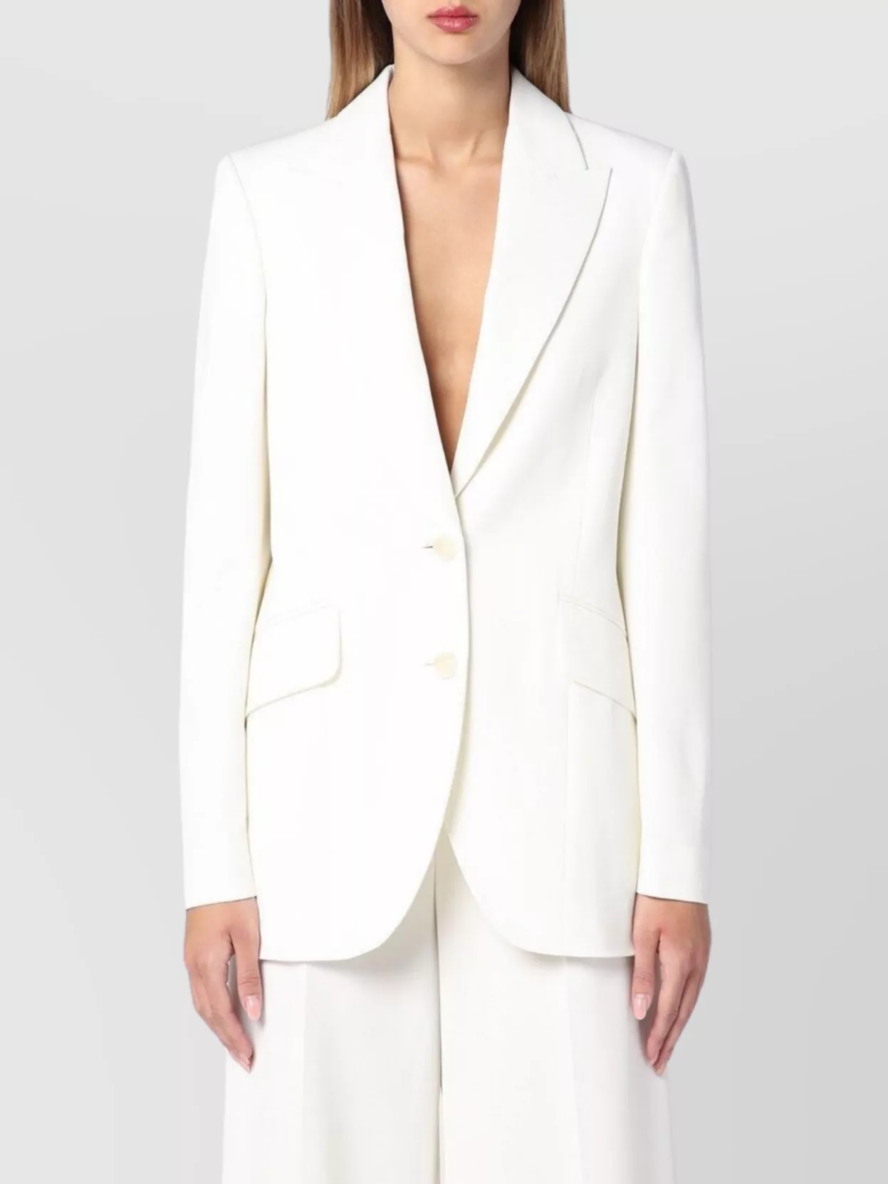 Stella Mccartney Single-breasted Wool Blazer In White
