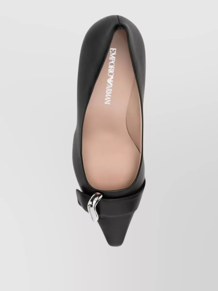 Emporio Armani Leather Pointed-Toe Stiletto-Heel Pumps