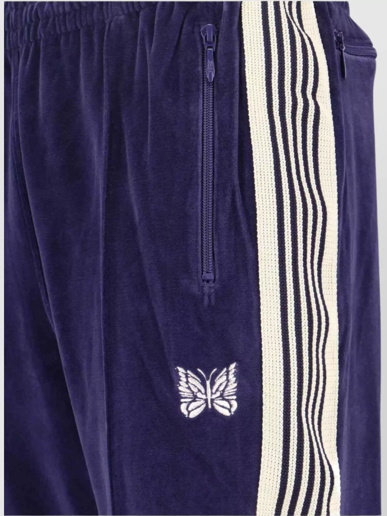 Needles Straight Velvet Trousers Featuring Elastic Waistband
