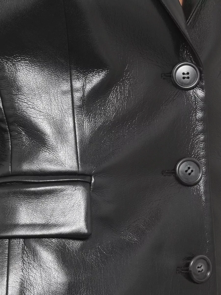The Andamane Leather Single-Breasted Coat