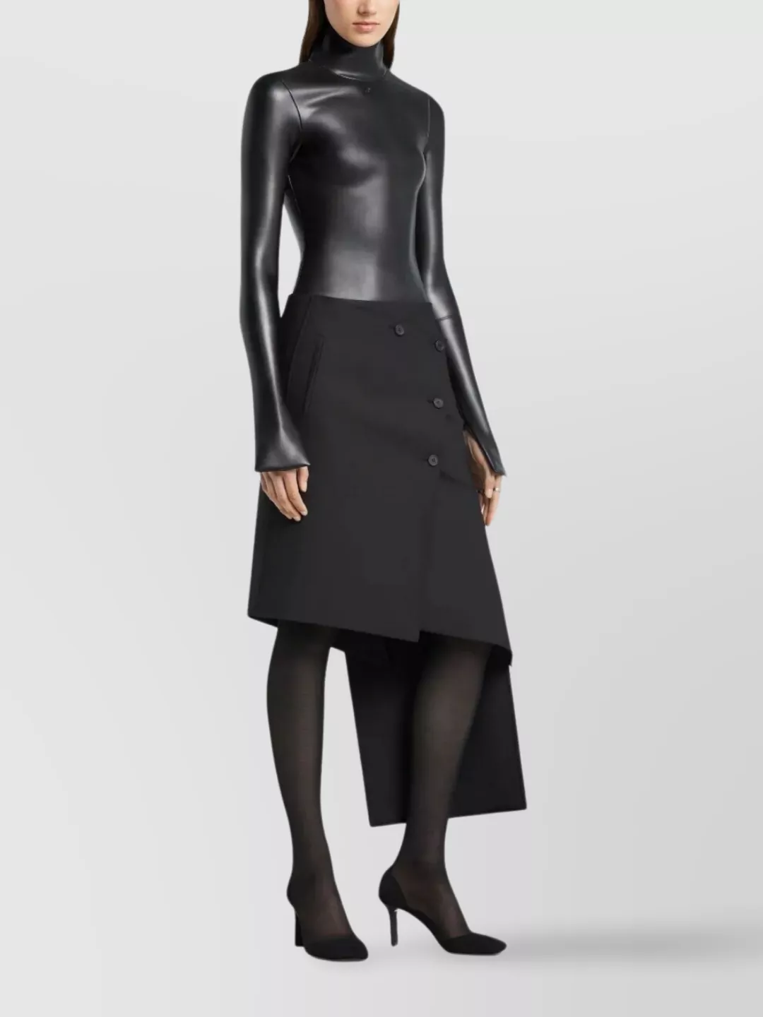 Courrèges Asymmetrical Midi Skirt Pockets