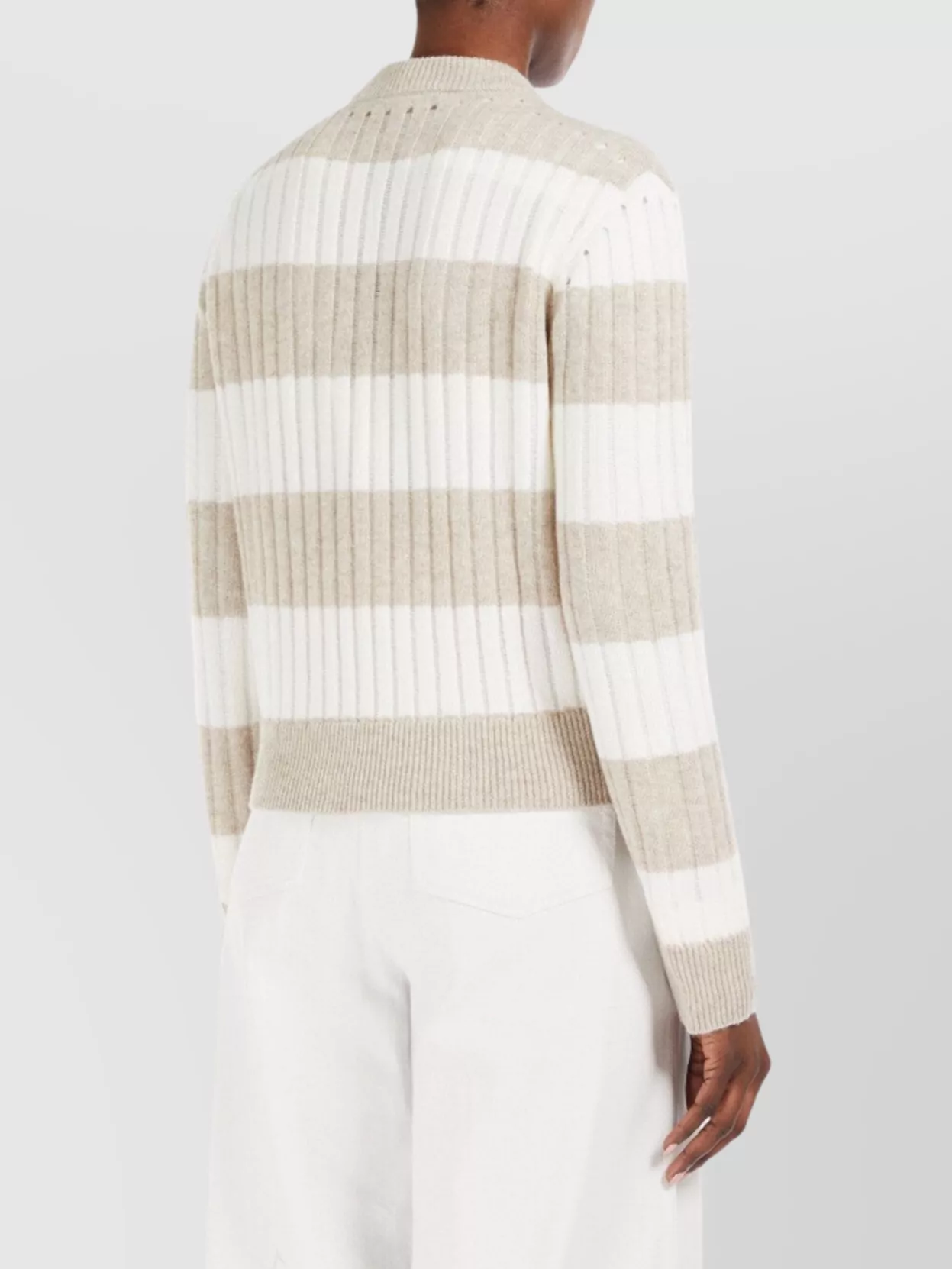 Max Mara Knitwear Crop Sweater Striped Pattern
