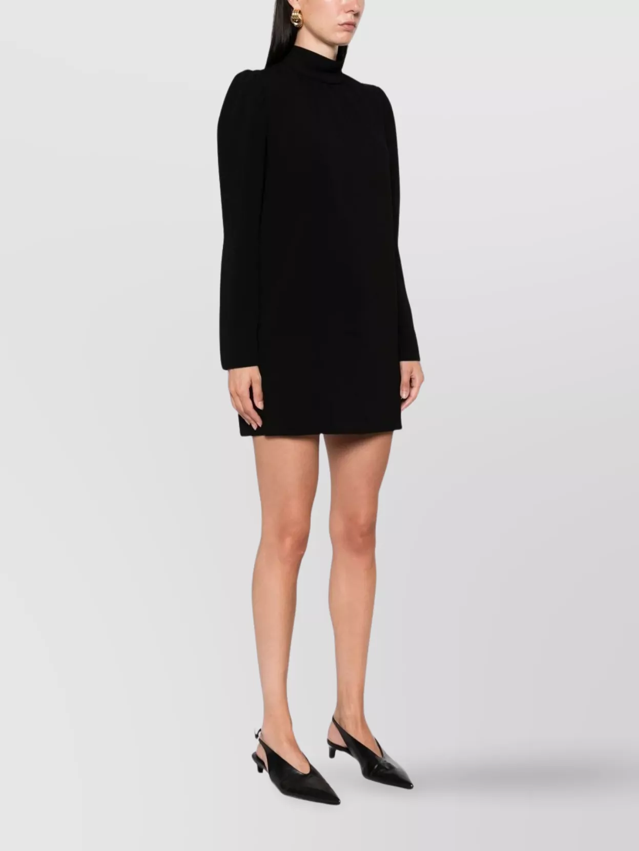 Max Mara High Neck Long Sleeve Dress With Pockets