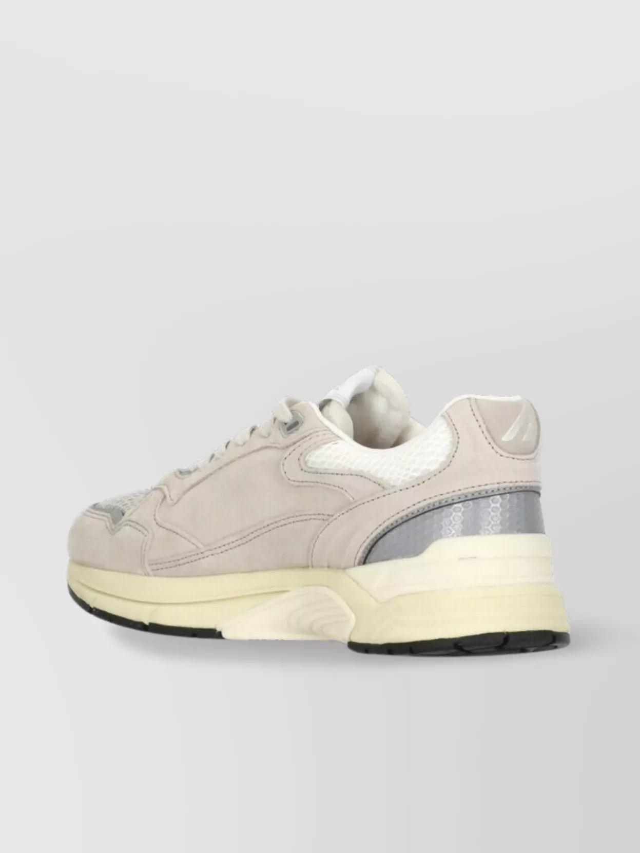 Autry Classic Leather And Mesh Panel Sneakers In Neutral