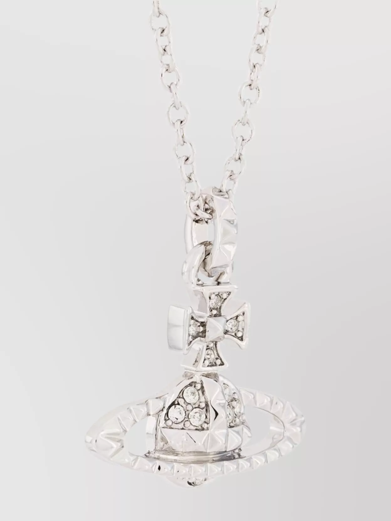 Vivienne Westwood Adjustable Cable Chain Crystal Pendant Detail