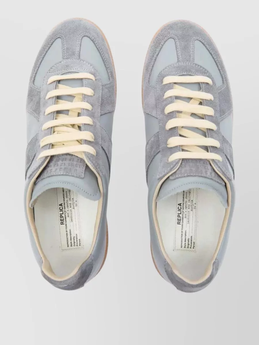 Maison Margiela Leather Low Top Sneakers Contrast Stitching