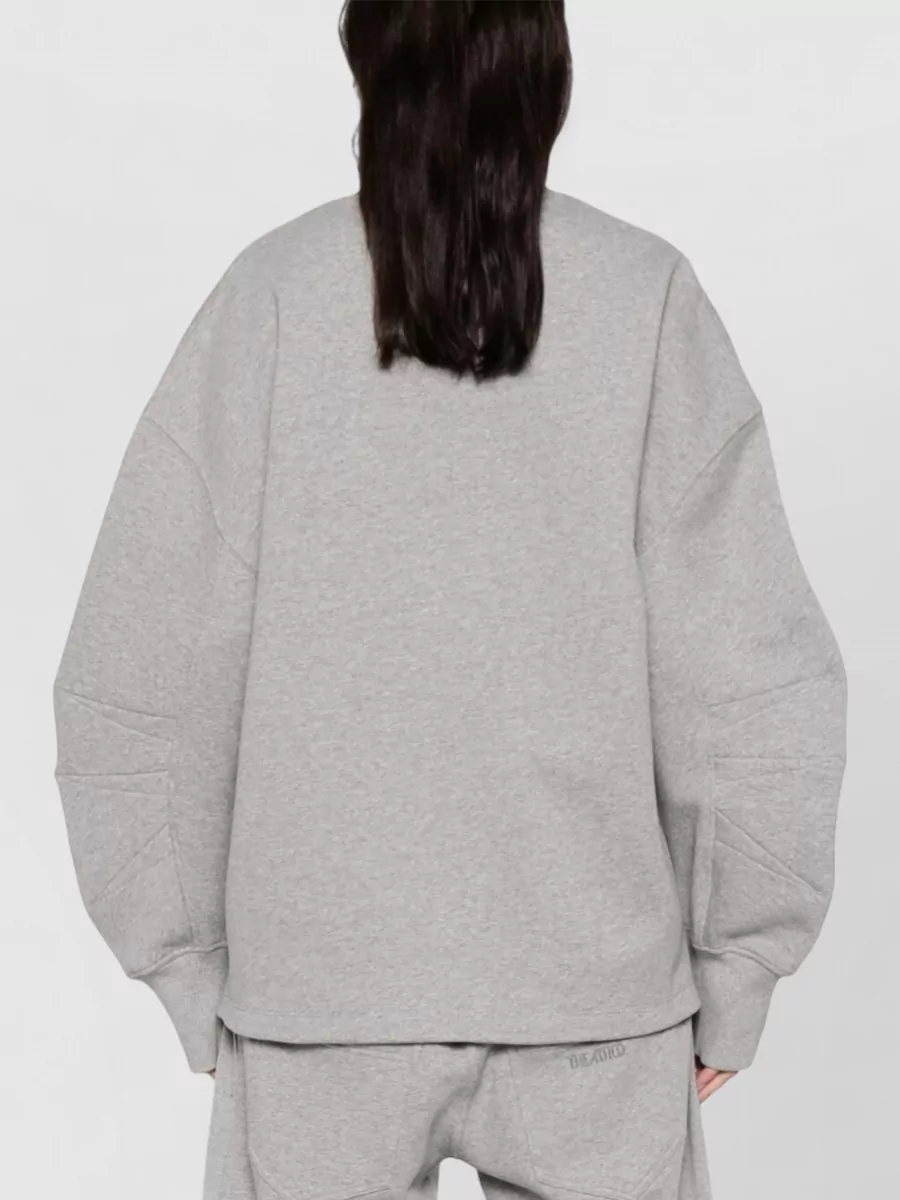 The Attico Crew Neck Cutout Long Sleeve Knit Top