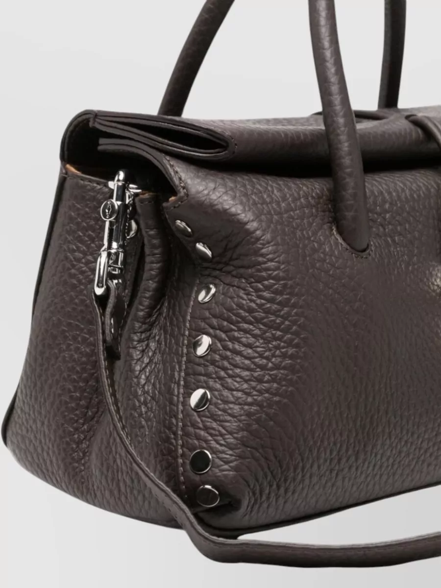 Zanellato Leather Stud-Embellished Shoulder Bag