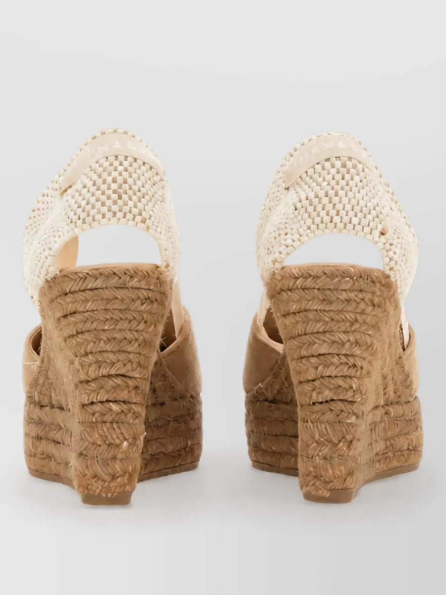 Manebi Leather Wedge Espadrilles