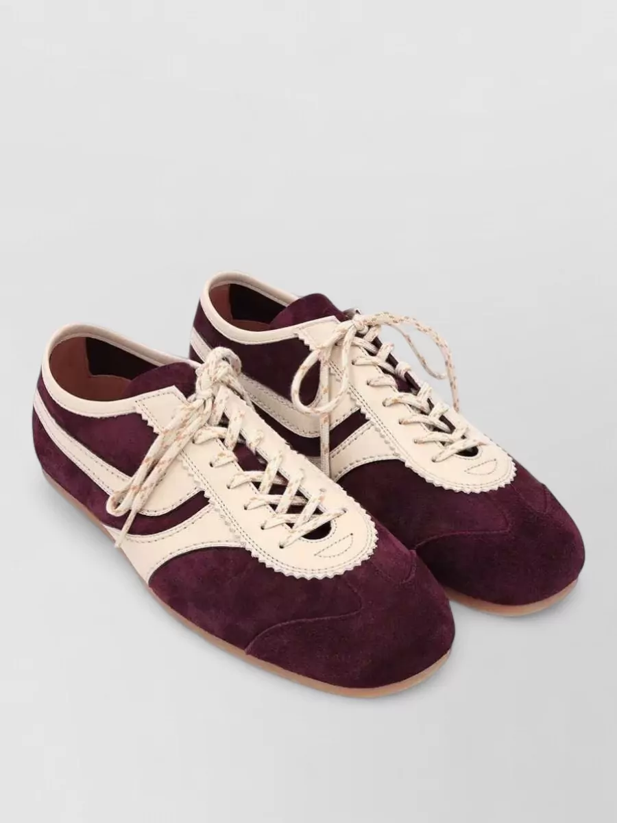 Dries Van Noten leather suede low-top sneakers