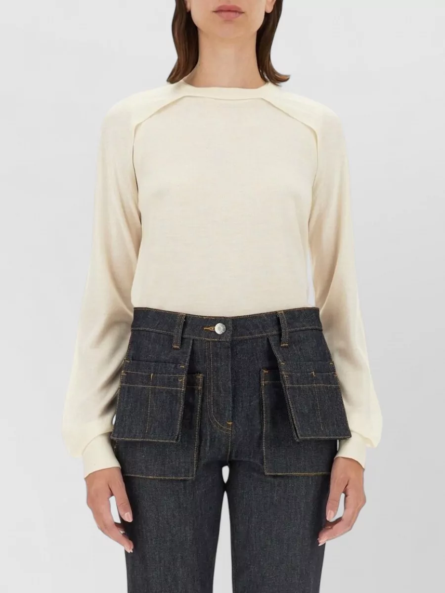 Helmut Lang Wool Silk Jersey Blouse