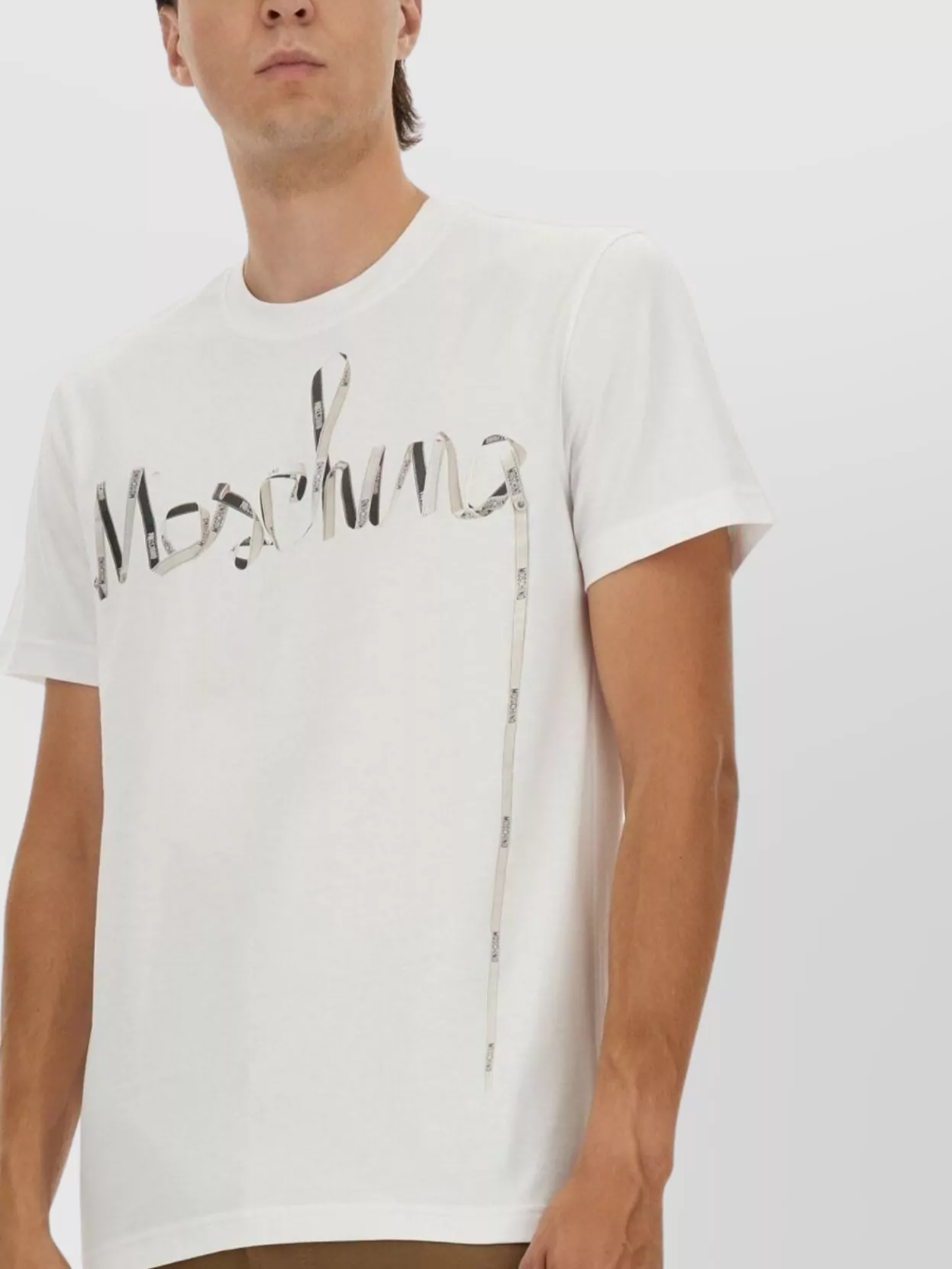 Moschino Crew Neck Graphic Print Short Sleeves T-shirt In Brown