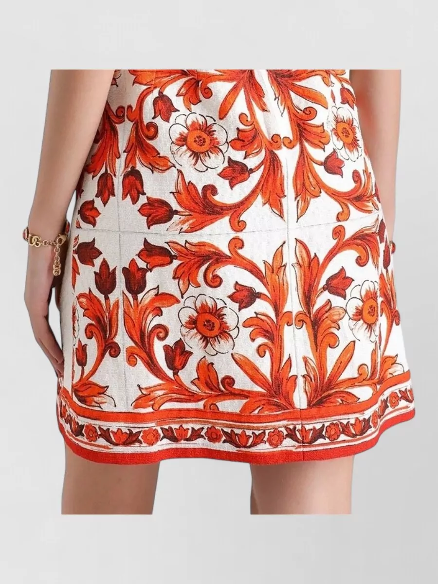 Dolce&Gabbana Majolica-Print Sleeveless Mini Dress