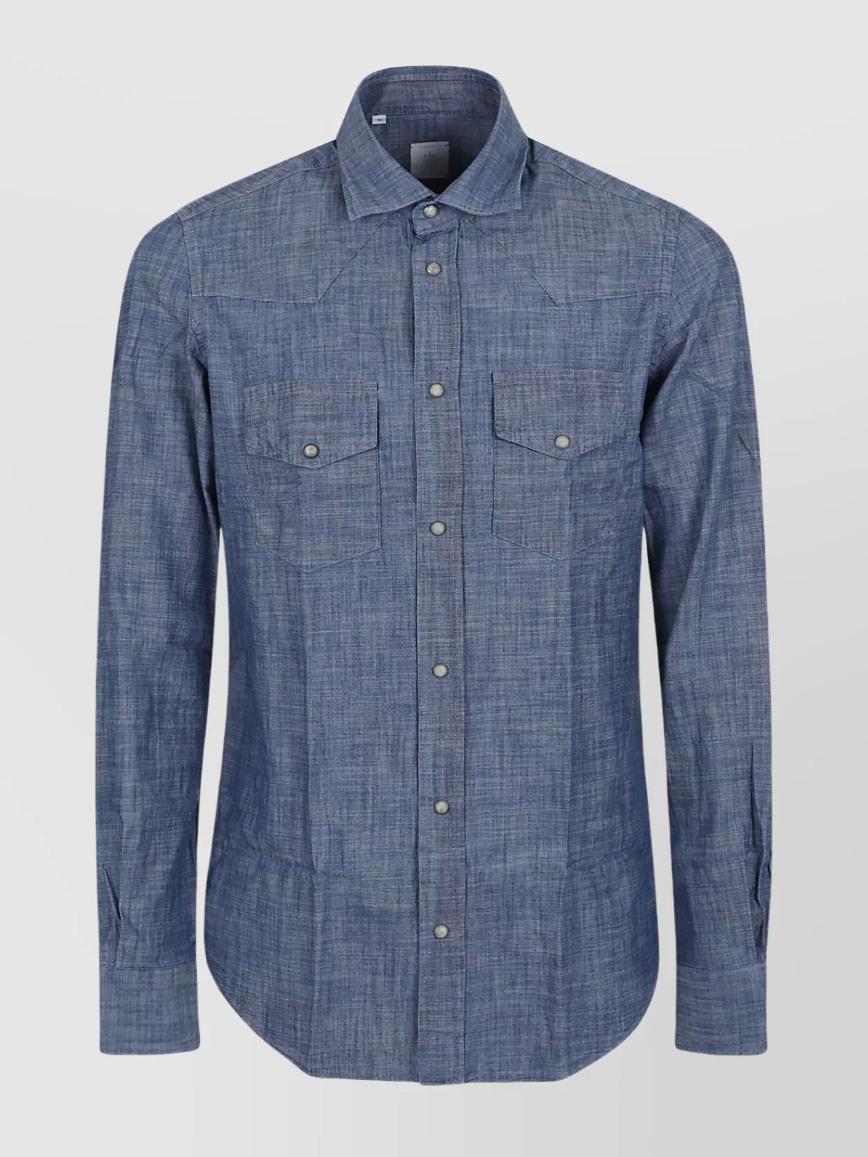 ELEVENTY REGULAR FIT DENIM SHIRTS WITH PATCH POCKETS