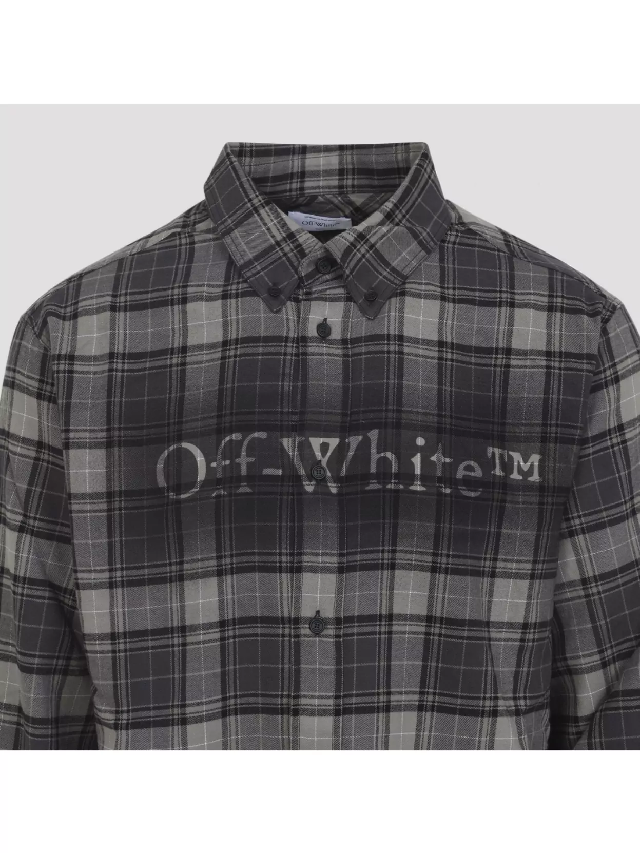 Off-White Long Sleeve Button Down Plaid Shirt