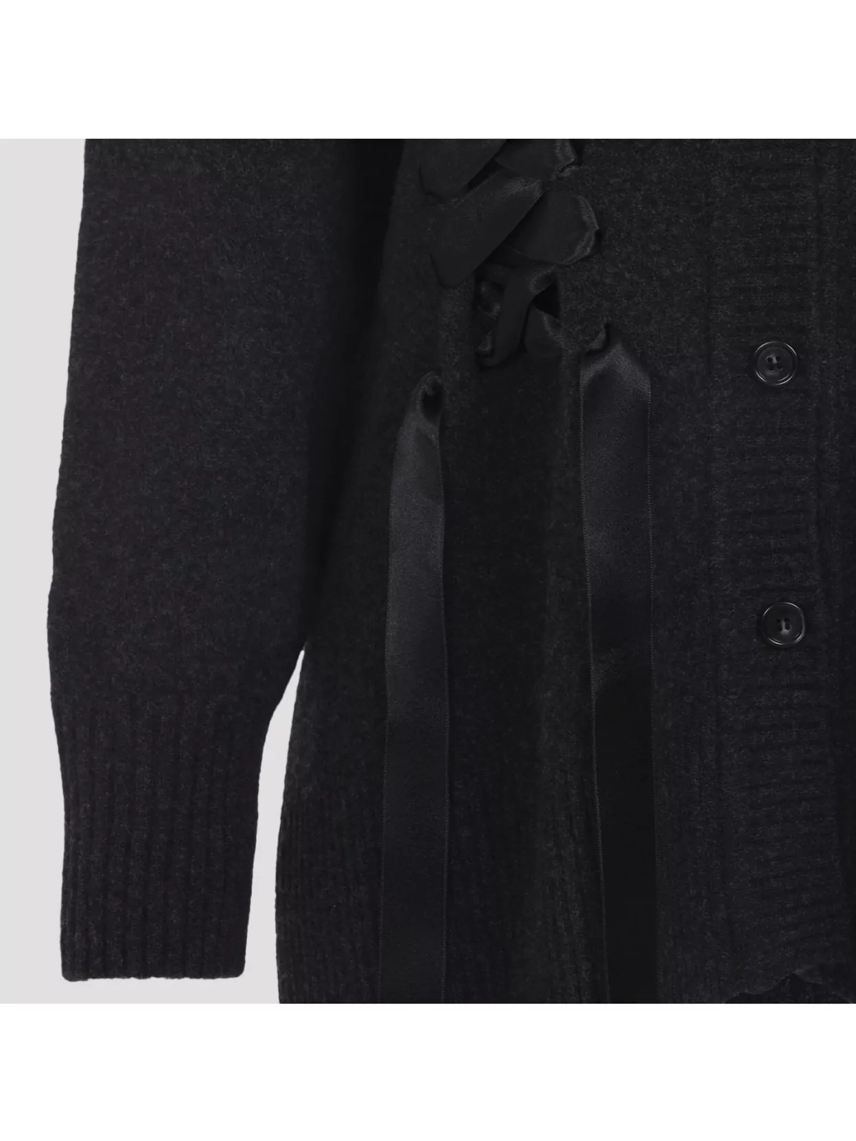 Simone Rocha Longline Cardigan With Ribbon Corset Detail