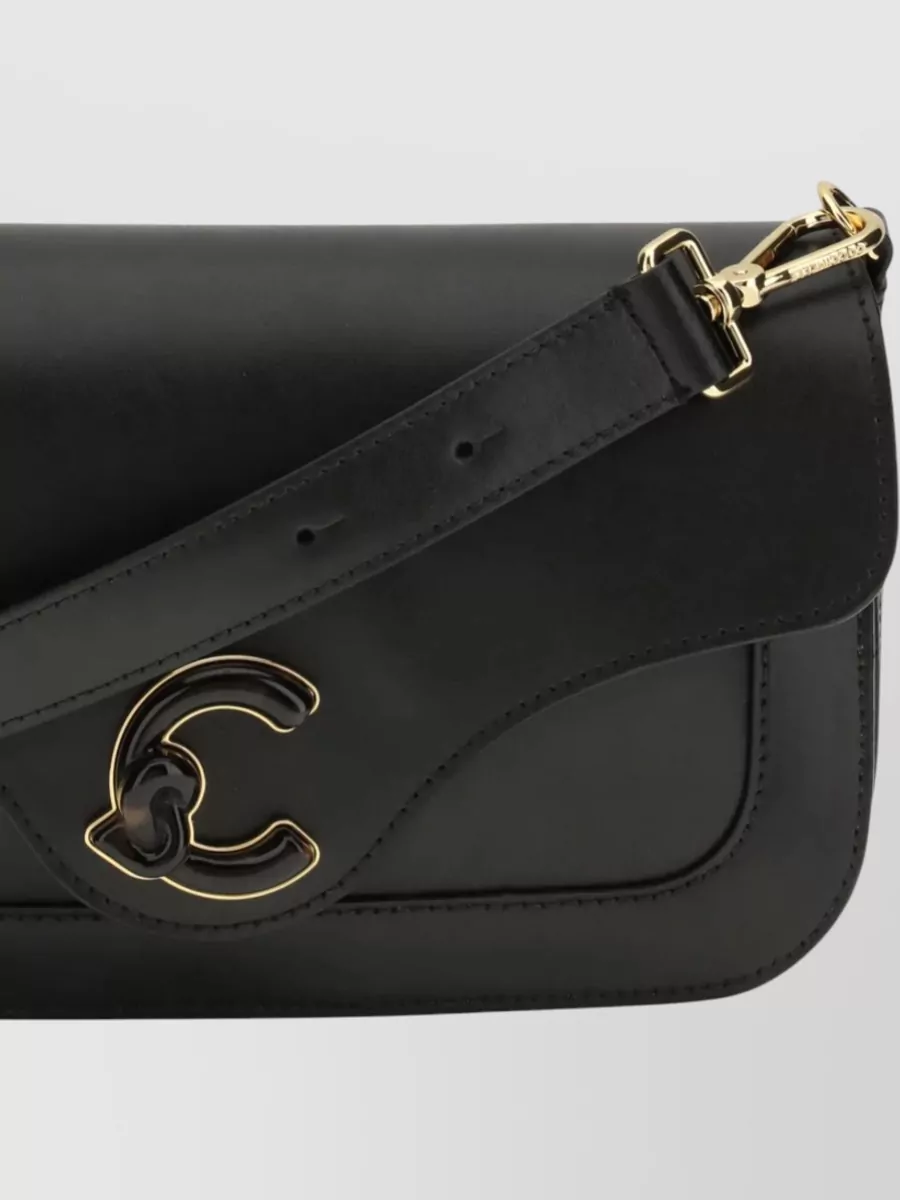 Coccinelle Shoulder Bag Flap Top Adjustable Strap