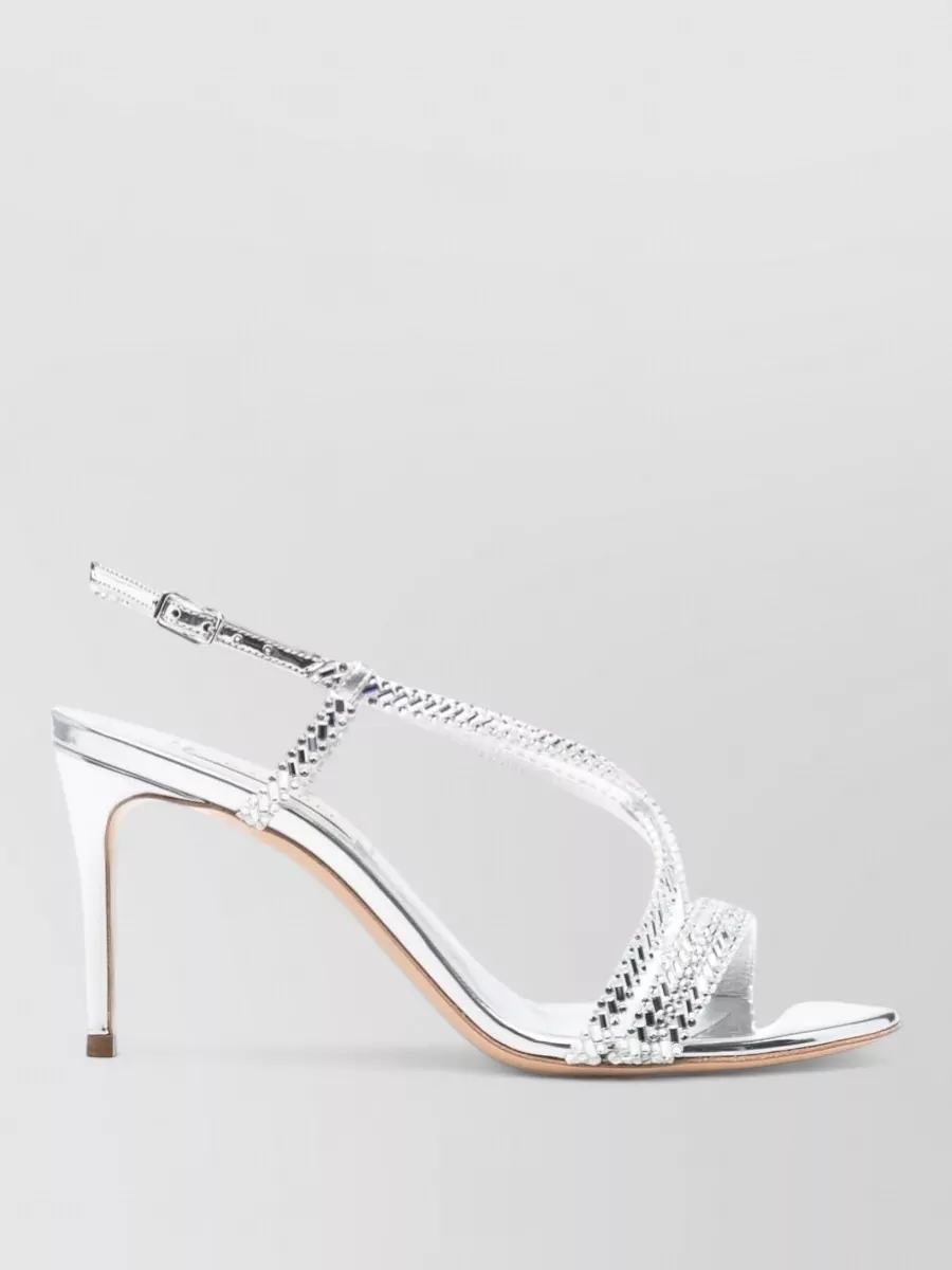 Casadei Metallic Heel Sandals Open Toe Straps