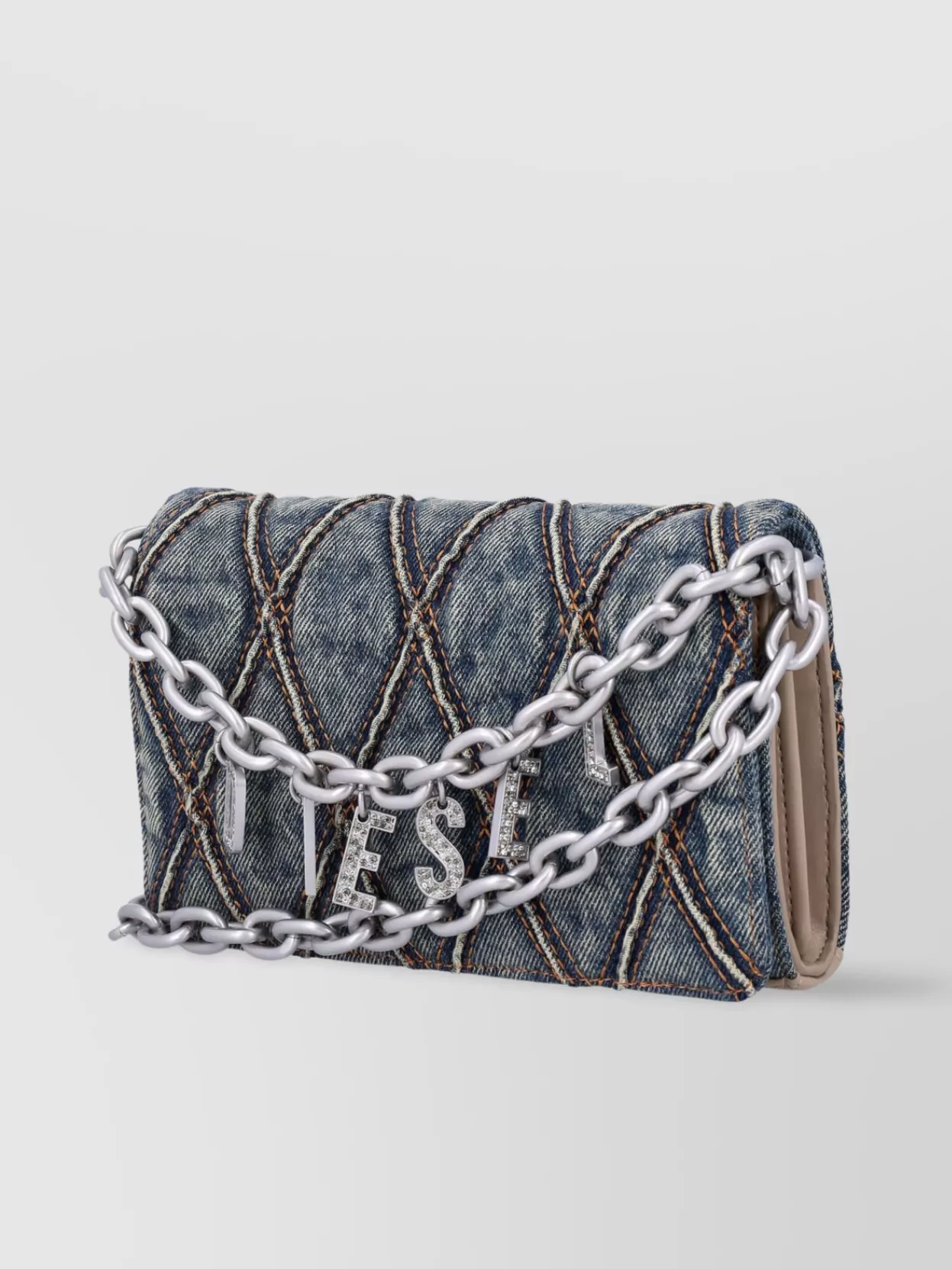 Diesel Quilted Chain Strap Wallet