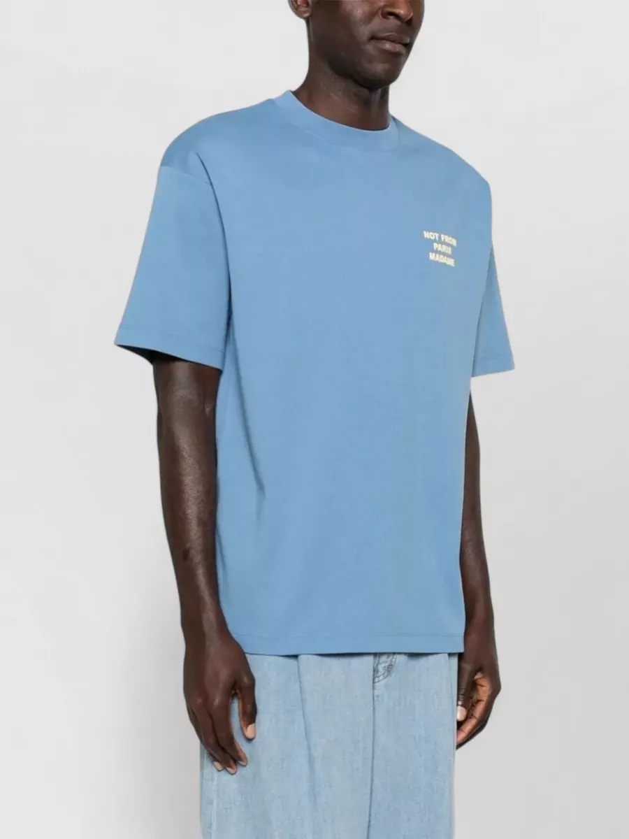 Drôle De Monsieur Slogan Text Graphic Print Crew Neck T Shirt