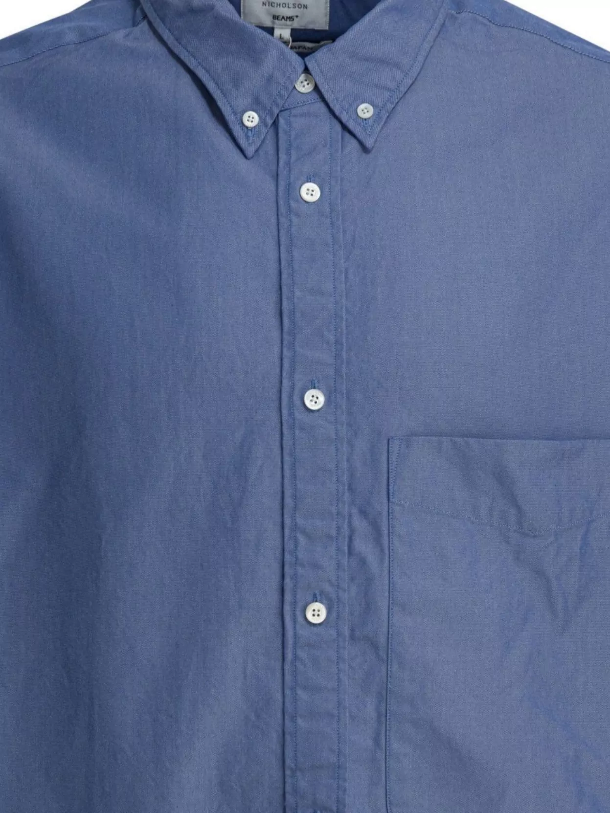 Beams Plus Long Sleeve Shirt Featuring Button-Down Collar