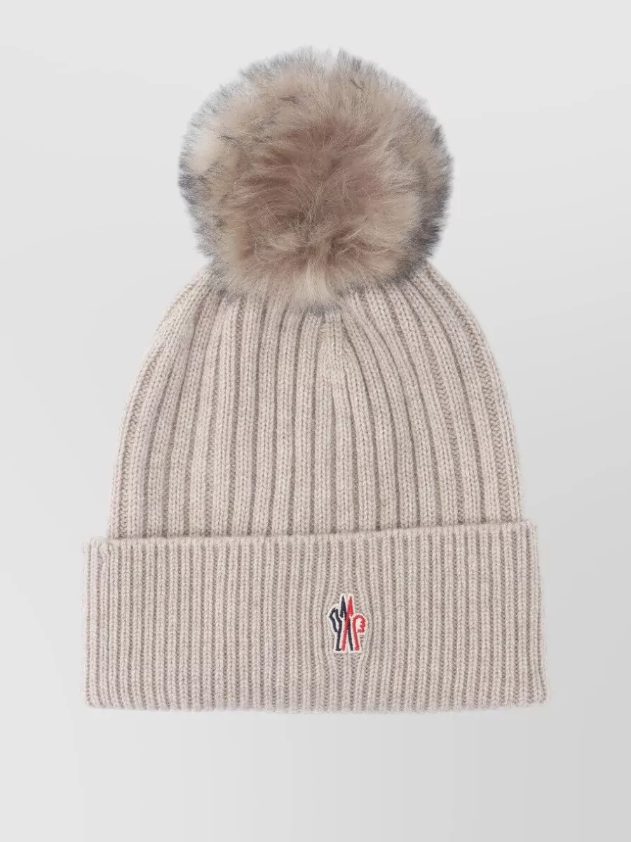 Moncler Grenoble Hat Pom Detail Ribbed Texture Design
