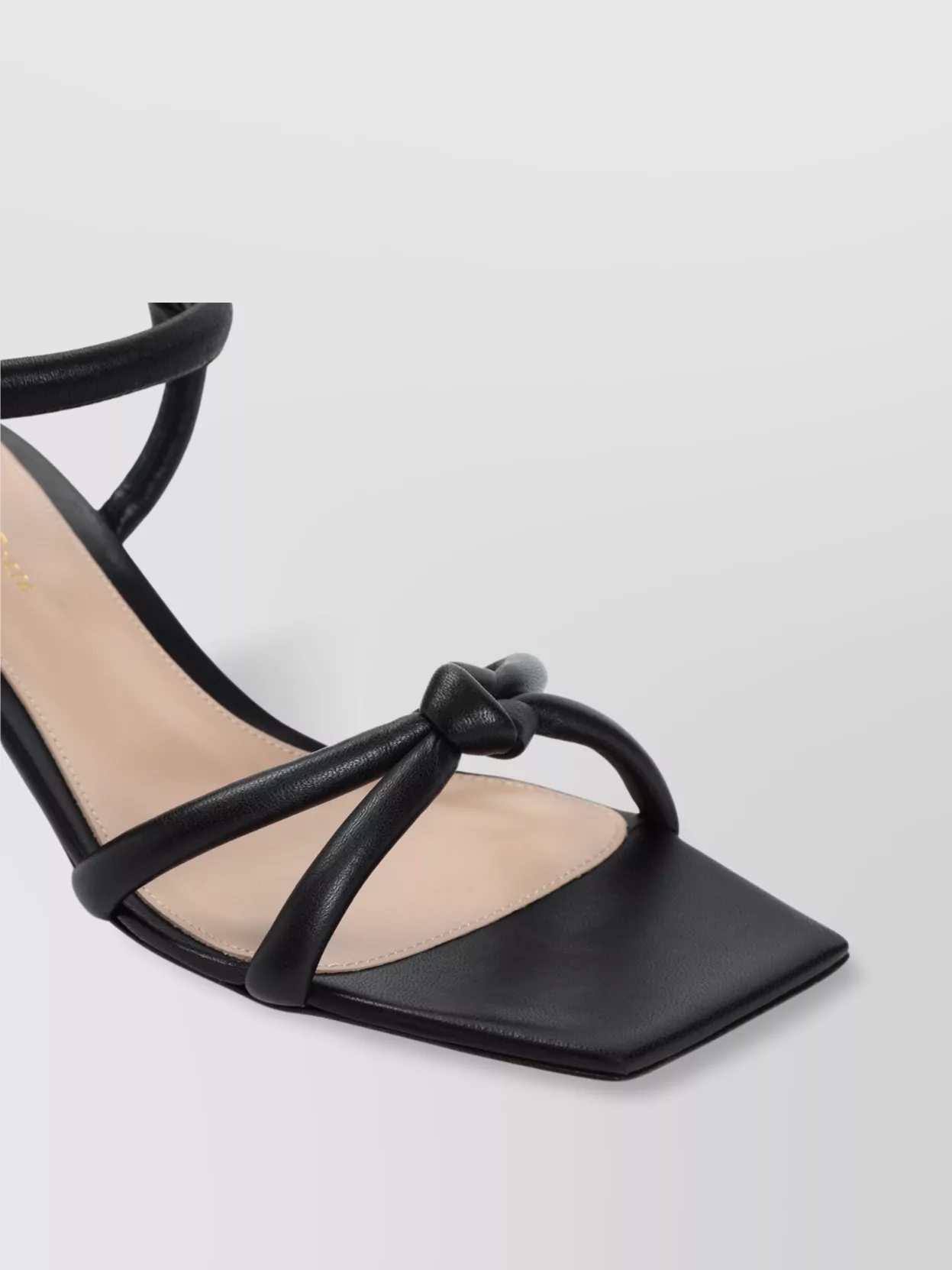 Shop Gianvito Rossi Block Heel Nappa Leather Sandals In Neutrals