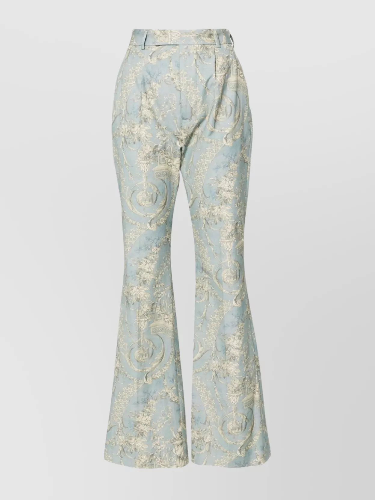 Vivienne Westwood Ray Printed High-rise Cotton Flared Trousers In Blue,multi