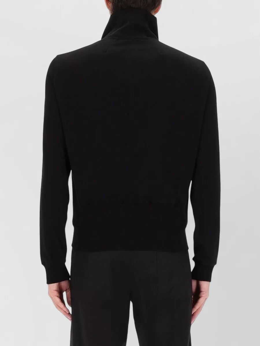 Rick Owens Cotton High Neck Zip Sweatshirt