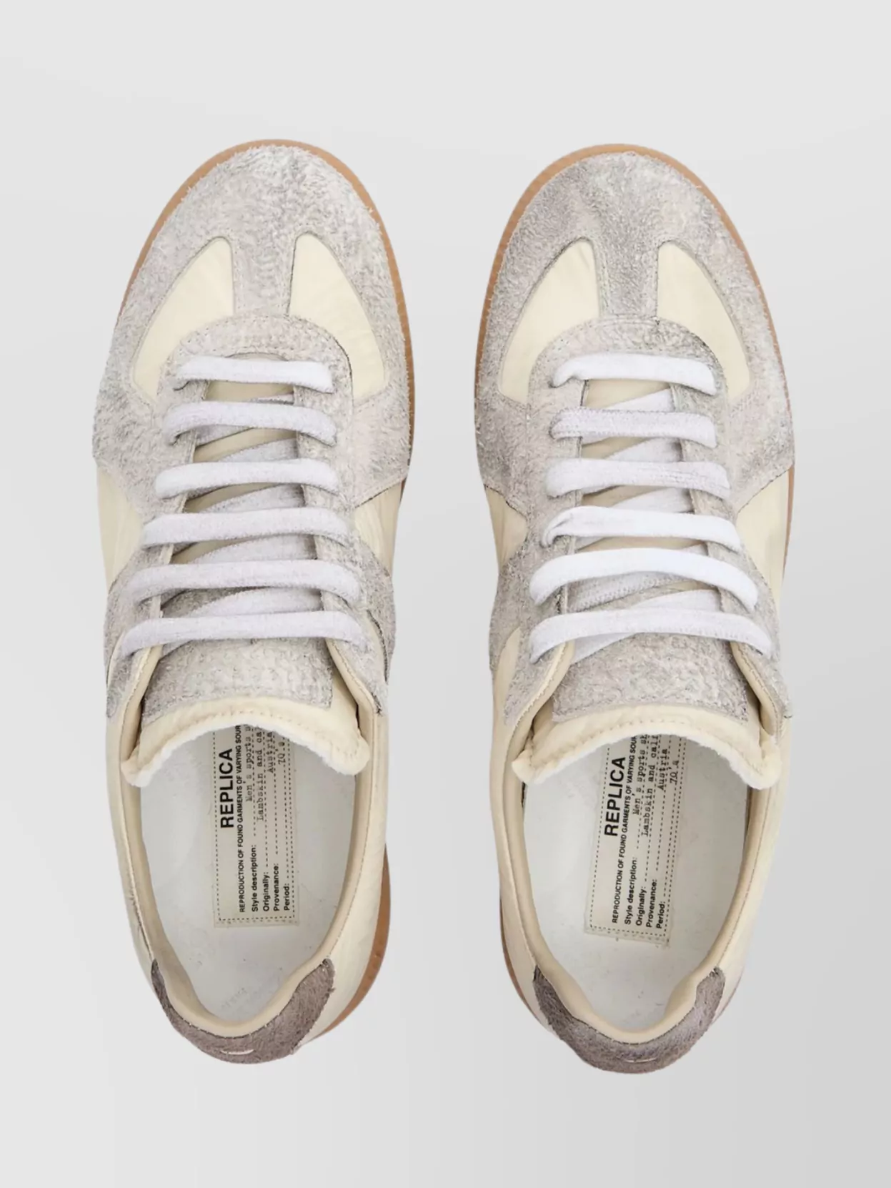 Maison Margiela Suede Panel Lace-Up Low-Top Sneakers