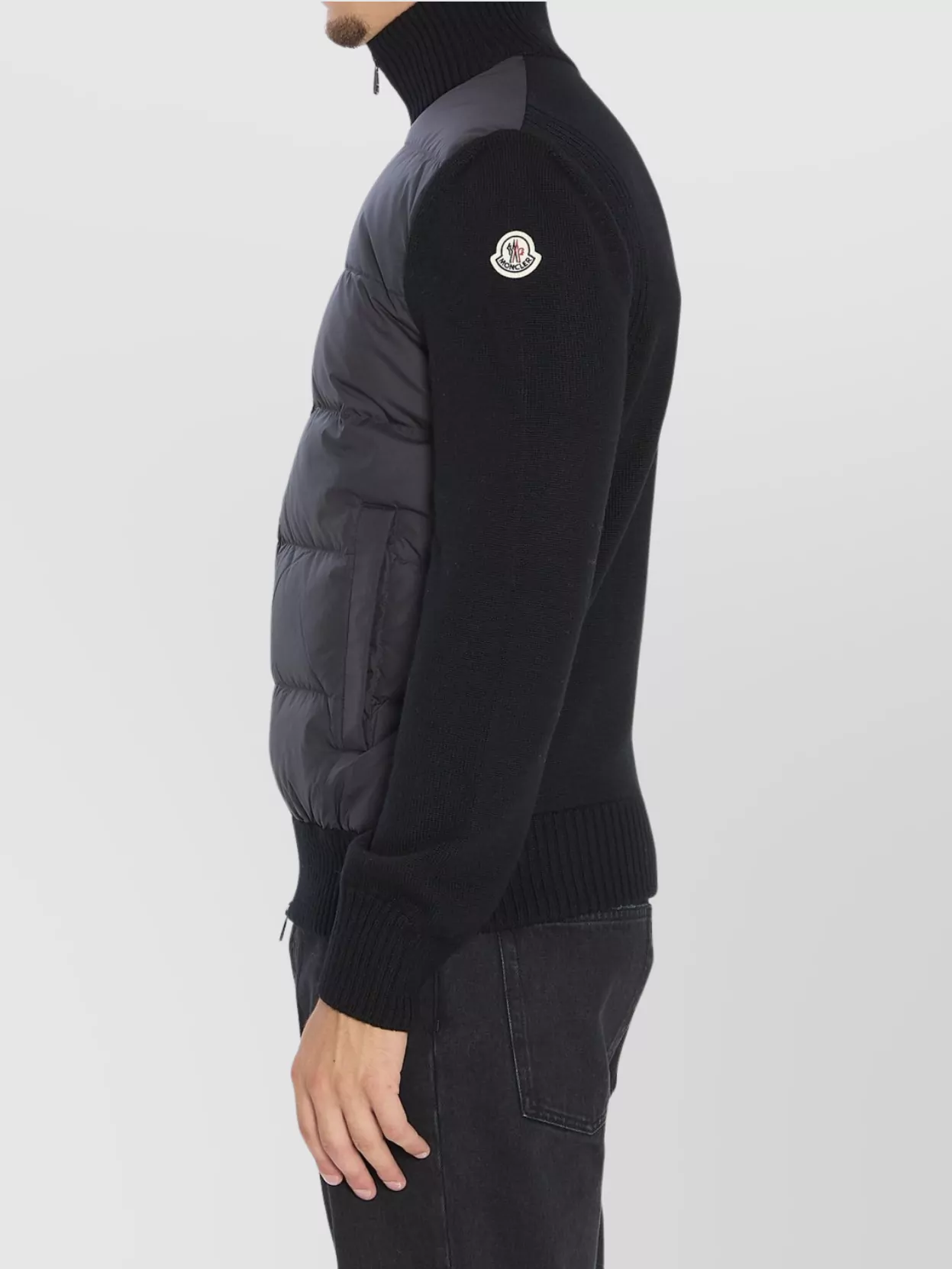 Moncler Padded Cardigan With Ribbed Collar And Cuffs