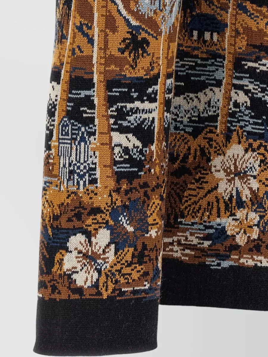 Alanui Virgin Wool Jacquard Tropical Overshirt