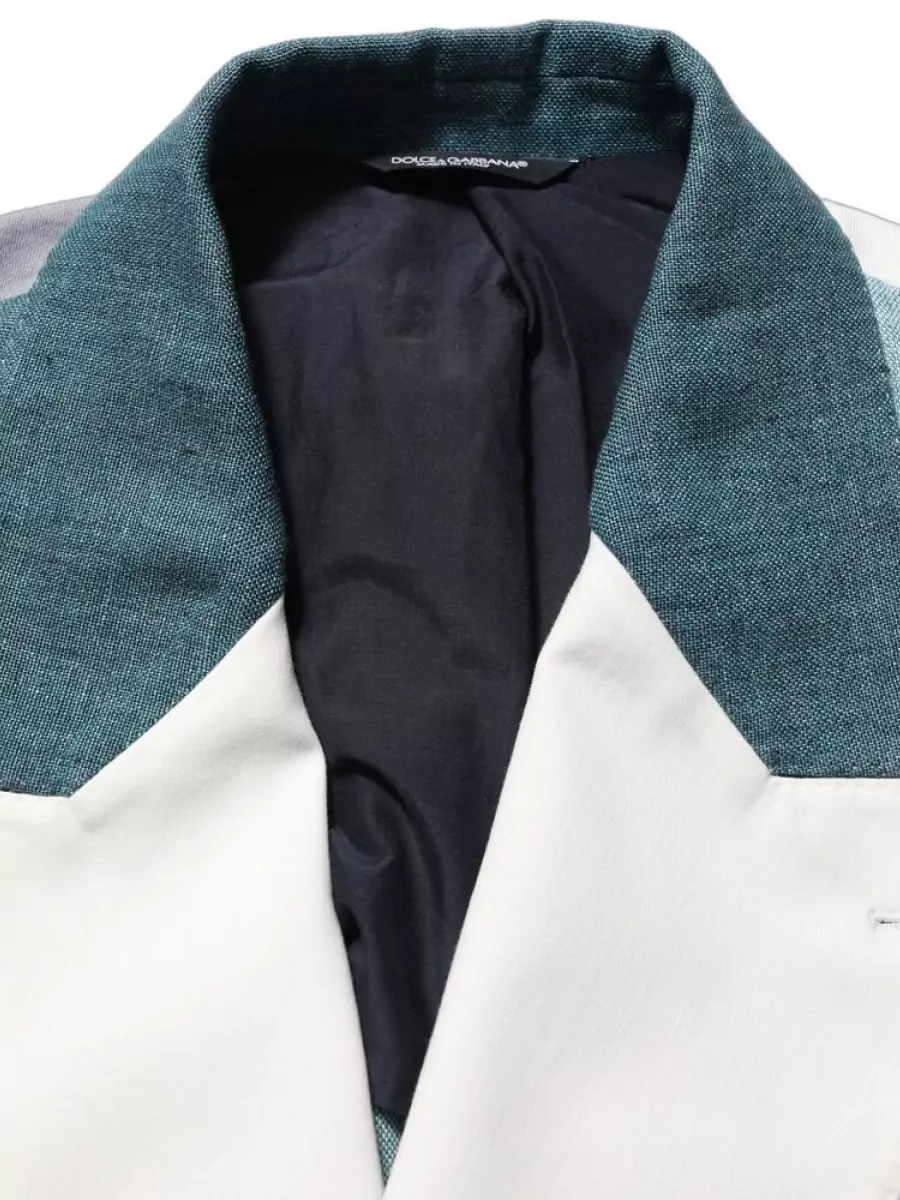 Dolce&Gabbana Linen patchwork double breasted jacket
