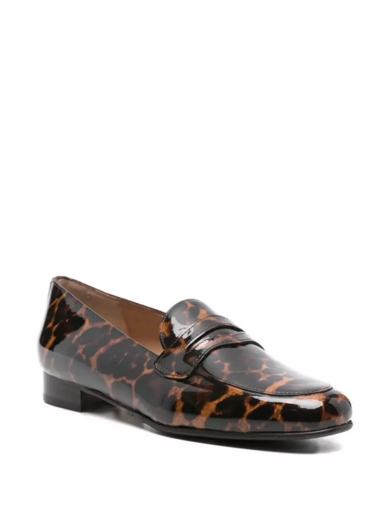 Carel Paris Round Toe Loafer Shoes With Tortoiseshell Pattern