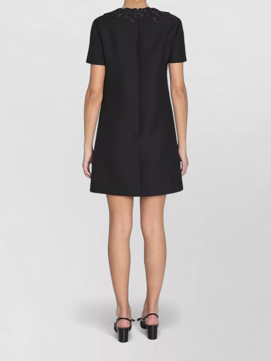Valentino Garavani Silk Blend Embroidered Short-Sleeve Mini Dress