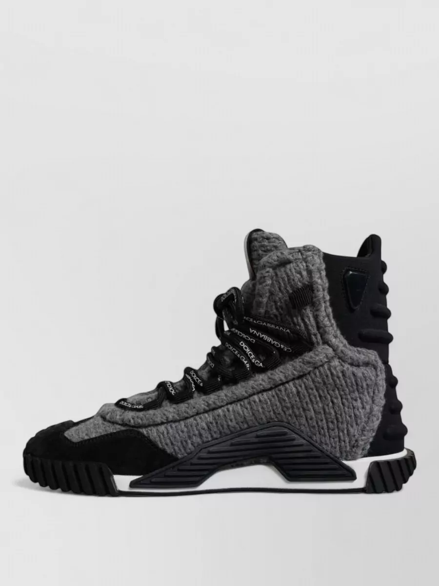 Dolce&Gabbana Wool Knit High Top Sneakers