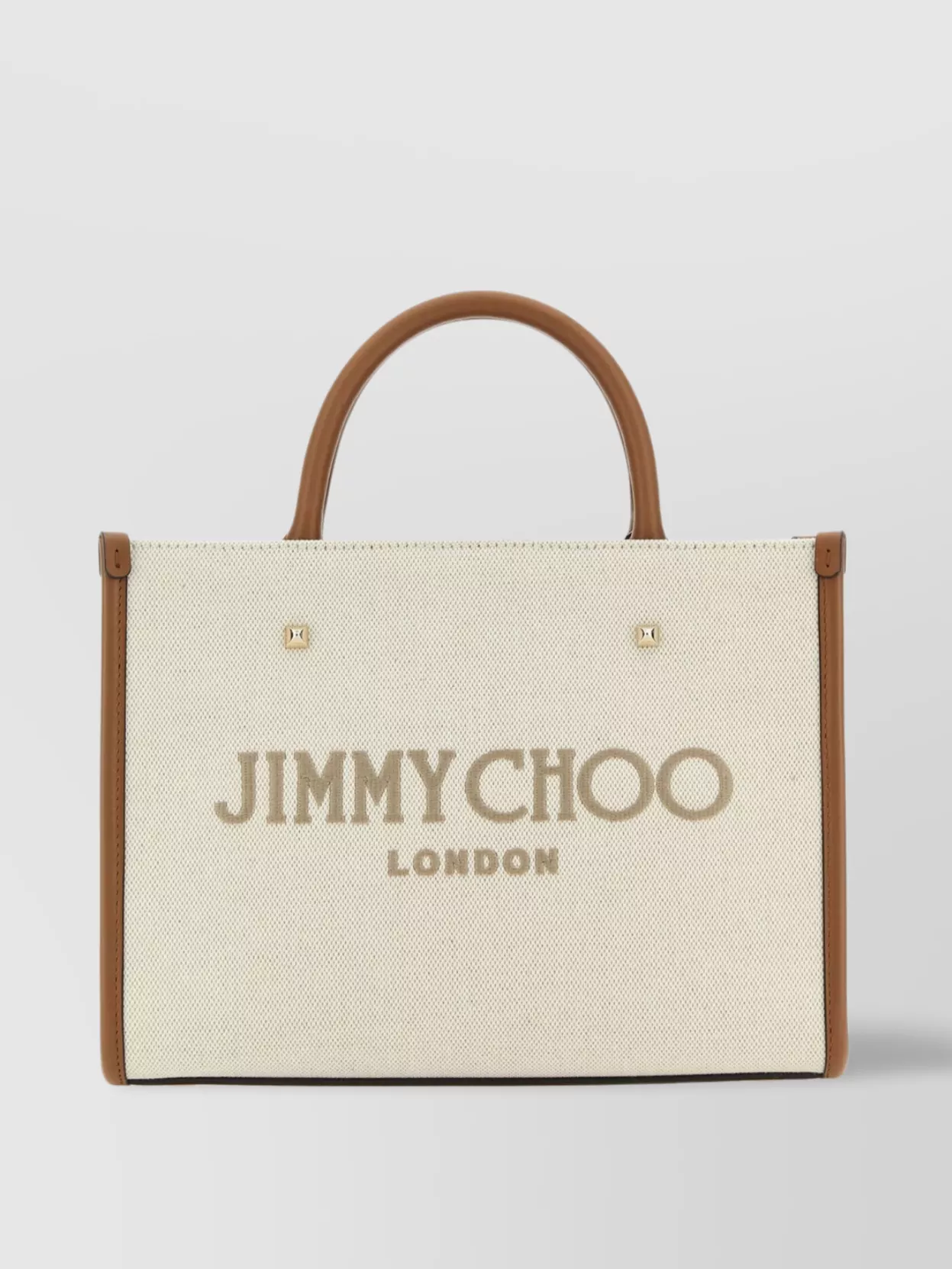 Shop Jimmy Choo Avenue Canvas S Bag In Beige