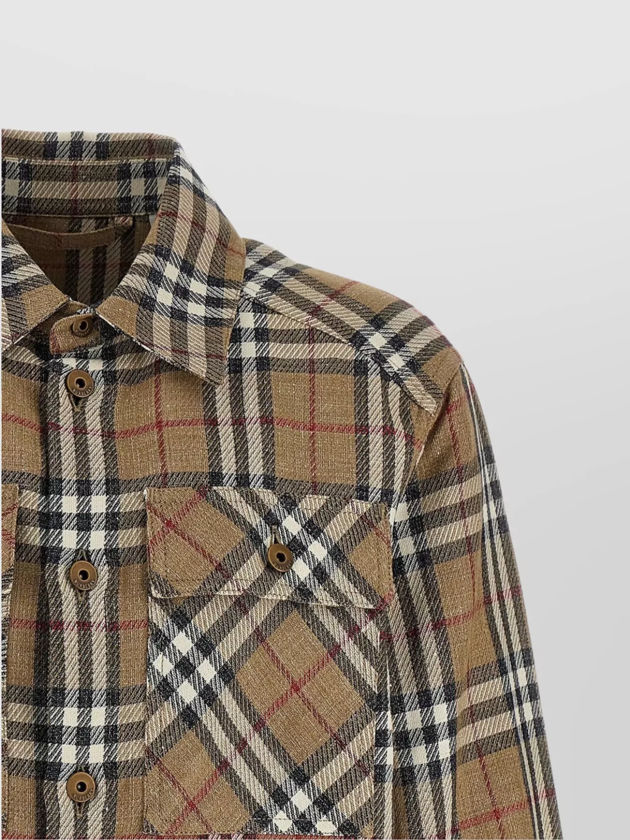 Shop Burberry Reversible Shirt With Collar And Pockets