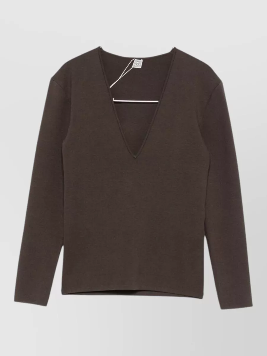 Totême ribbed slim-fit v-neck knitted top