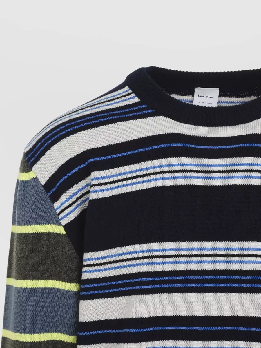 Paul Smith Wool-Blend Fine-Knit Striped Crew-Neck Sweater